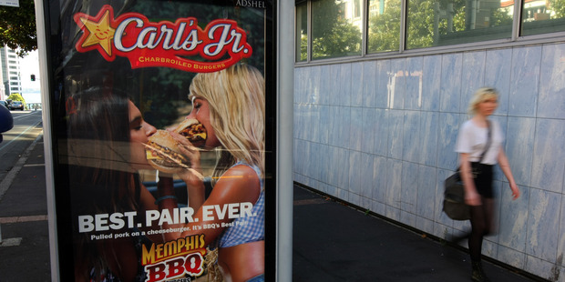 Some of Carl's Jr's US-made ads have been banned from TV here because they use sexual appeal in an exploitative and degrading manner. Photo / Chris Gorman