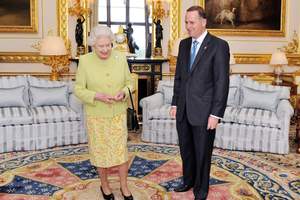 Queen Elizabeth II greets Prime Minister of New Zealand, John Key, in the White Room at Windsor Castle, in 2011. Photo / AP