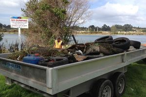 Rubbish which was previously collected from the Wairoa River