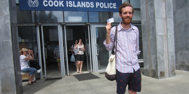 It took Finn McCahon-Jones two hours over three visits to the police station to get a Cook Islands driver's licence, precious time taken out of his holiday.