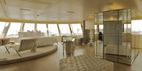 Superyacht 'A's master bedroom. Photo / Anja Wippich