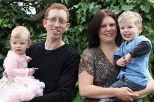Toni Paget, with husband Matthew, daughter Audrey, 1, and son Ryan, 3, said she needed support when Ryan arrived. Photo / Donna Walsh