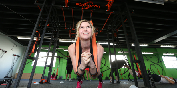 Rachel Grunwell is put through her paces at the Jungle Gym in Browns Bay. Photo / Chris Loufte