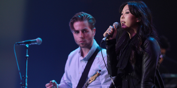 Thom Powers and Alisa Xayalith from the Auckland based rock band The Naked and Famous. Photo / NZH