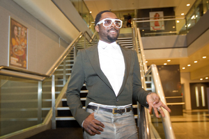 Music star Will.i.am is the big name behind Hallenstein Brothers' sustainable tailored suits. Photo / Richard Robinson