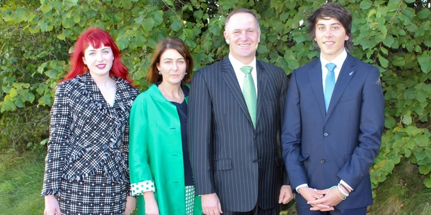 The Keys, back in Aberdeen, (from left, Stephanie, Bronagh, John and Max) had earlier gone to Crathie Kirk for the Sunday service with the royal family. Photo / Claire Trevett
