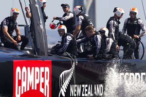 Team NZ have now lost five straight races to Oracle Team NZ. Photo / Brett Phibbs