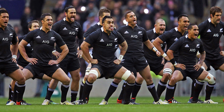 Piri Weepu leads the All Blacks haka in a game against England at Twickenham and reinforces the brand to an international audience. Photo / Getty Images