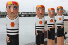 Geelong's Baywalk Bollards. Photo / Jill Worrall