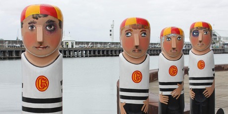 Geelong's Baywalk Bollards. Photo / Jill Worrall