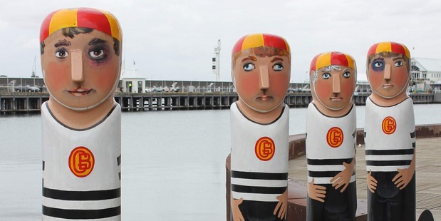 Geelong's Baywalk Bollards. Photo / Jill Worrall