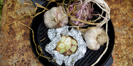 Roasted garlic bulbs. Photo / Michael Craig