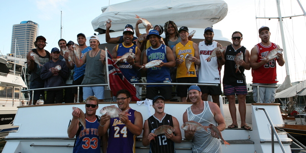 On a memorable outing the Blues squad bagged a swag of snapper. Photo / Geoff Thomas