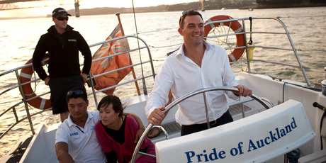 The blue-and-white boats of the Pride Of Auckland are a regular feature on Auckland's Harbour.