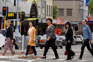 Grey Lynn residents Nick Pinchin, Kris MacPherson, Leanne Moore, Repeka Lelaulu, Soala Wilson and Mike Murphy want to ensure Grey Lynn's character isn't lost. Photo / Greg Bowker