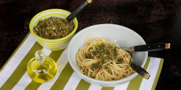 Anchovy, lemon and breadcrumbs make a simple topping. Photo / Kellie Blizard