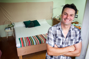 Justin used decking to make his bed. Photo / Natalie Slade