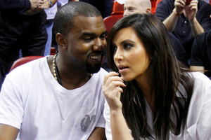 Kanye West, left, and mother-to-be Kim Kardashian. Photo / Supplied