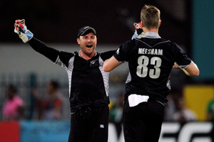 Brendon McCullum (left) was a vocal and positive presence behind the stumps in New Zealand's ODI success in South Africa. Photo / AP