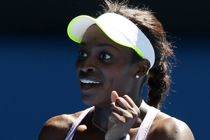 Sloane Stephens was left almost speechless after knocking out Serena Williams. Photo / AP