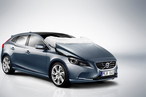 Volvo pedestrian aribag deployed in V40. Photo / Supplied