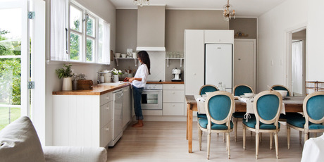 Audrey Fitzjohn in her stylish home. Photo / Your Home and Garden