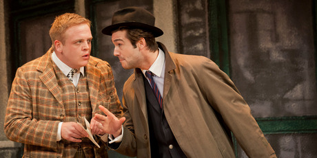 Owain Arthur and Ben Mansfield in One Man, Two Guvnors. Photo / Johan Persson