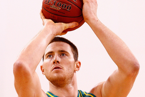 Aron Baynes in action for Australia. Photo / Getty Images