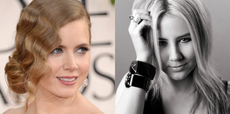 Amy Adams at the Golden Globes and MAC senior artist Amber D (right). Photo / NBC, NZH