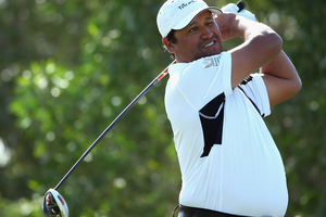 Former US Open champion Michael Campbell remains in contention heading into tonight's final round at the Abu Dhabi Championship on the European Tour. Photo / Getty Images.