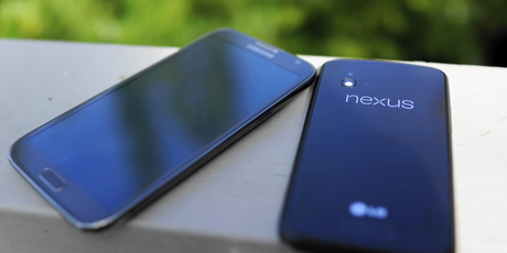 The Samsung Galaxy Note II and the Google LG Nexus 4. Photo / Juha Saarinen