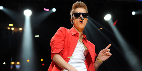Justin Bieber on stage. Photo/AP