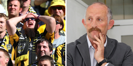 Wellington Phoenix co-owner Gareth Morgan, right. Photo / Getty Images