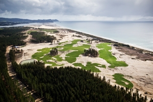 The Tara-iti Golf Course being built at Te Arai beach. Photo / Greg Bowker