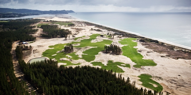 The Tara-iti Golf Course being built at Te Arai beach. Photo / Greg Bowker