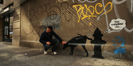 A new Bansky work in New York City. Photo / Getty Images