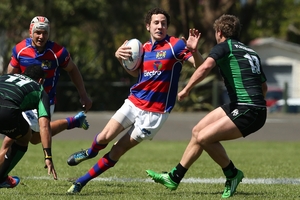 Marty Banks (centre) racked up a record-setting 131 points in 10 appearances for Buller last season, leading them to the Lochore Cup. Photo / Getty Images