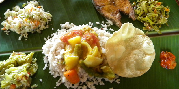 A typical Keralan lunch.
