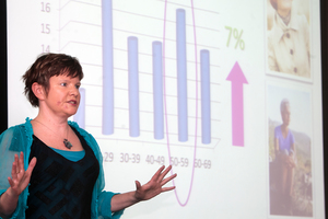 Look After Me's Julia Charity makes her pitch for investment at the first Enterprise Angels Rotorua meeting.
