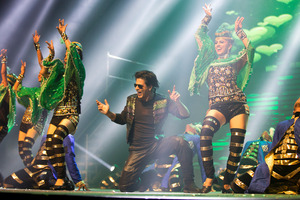 Bollywood superstar Shahrukh Khan performs during his Khan's Temptation Reloaded show. Photo / Brett Phibbs