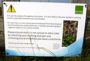 READ IT: The warning sign at the Lindisfarne carpark.