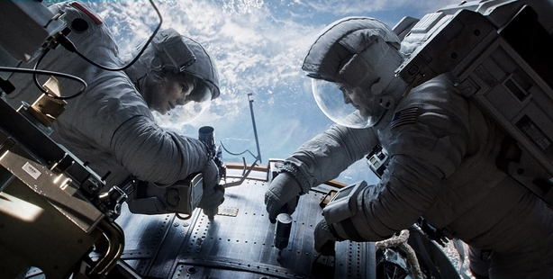 Sandra Bullock and George Clooney in 'Gravity'. Photo / AP