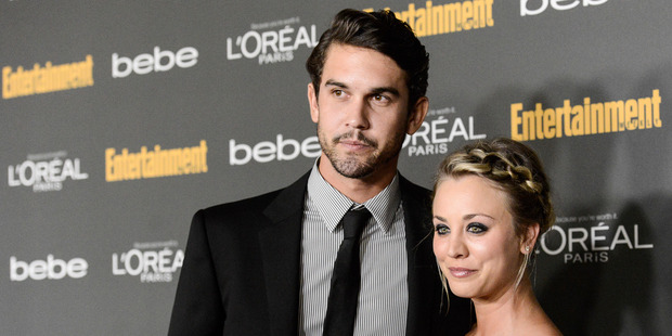 Kaley Cuoco, right, and Ryan Sweeting at the 2013 Entertainment Weekly Pre-Emmy Party in Los Angeles. Photo / AP