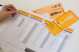 Auckland Super City election voting papers. Photo / Sarah Ivey