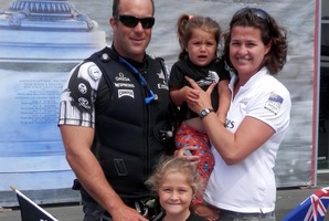 Grinder Chris McAsey, wife Suzy and their children Brooke (front) and Billie.