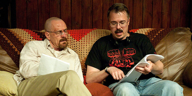 Vincent Gilligan, right, with Breaking Bad star Bryan Cranston. Photo / AP