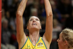Caitlin Bassett has proved to be an accurate goal shooter, which will put pressure on the Silver Ferns midfield. Picture / Getty Images