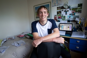 Jonathan Edmeades would prefer to type his exam answers. Photo / Richard Robinson