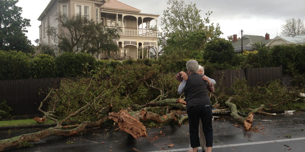 Storm damage in Devonport today. Photo / Brett Phibbs