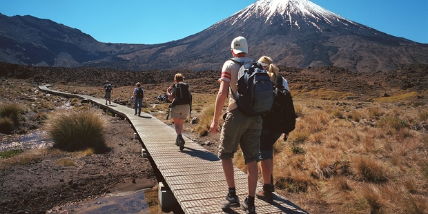 The Tongariro Crossing offers great mountain views.